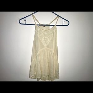Cream Embroidered Tank Top